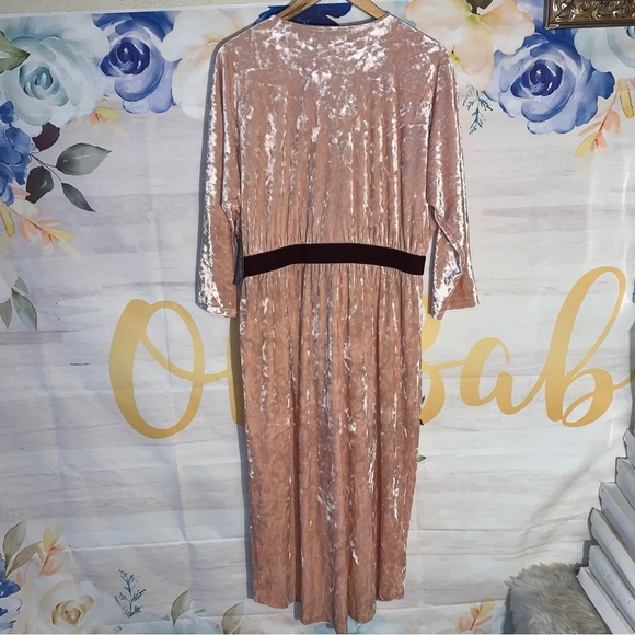 Eva Mendes Pink Crush Velvet Dress A25021 - Picture 12 of 13